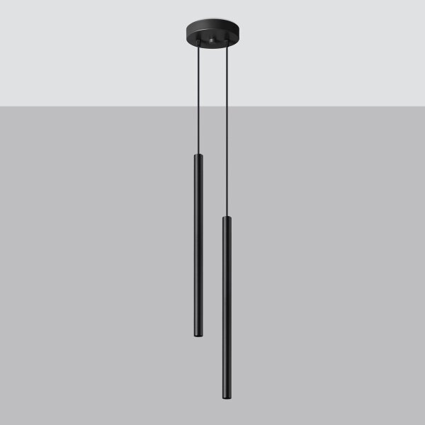 Lustră pe cablu Sollux SL.1304 PASTELO 2xG9/8W/230V negru
