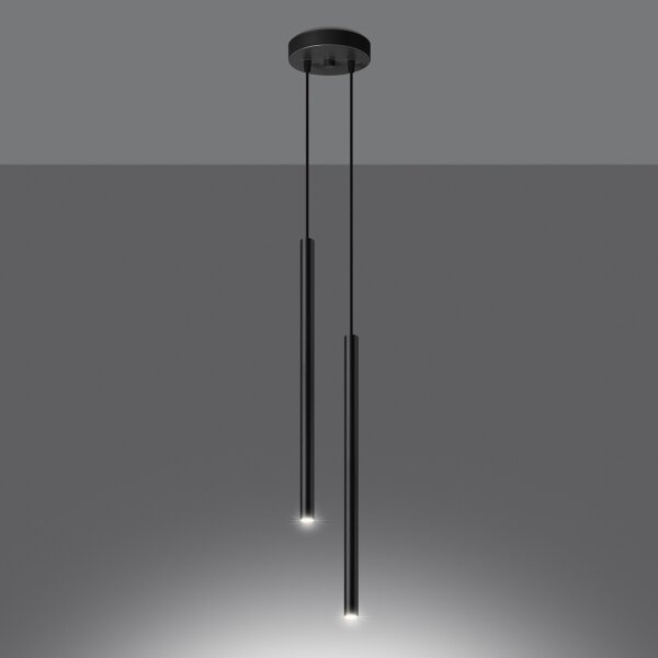 Lustră pe cablu Sollux SL.1304 PASTELO 2xG9/8W/230V negru