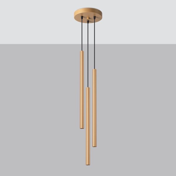 Lustră pe cablu Sollux SL.1172 PASTELO 3xG9/8W/230V auriu