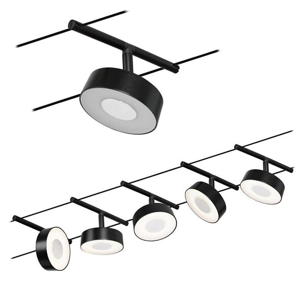 Paulmann 94479 - Set 5x LED/5W, sistem complet cu cablu CIRCLE, 230V, negru