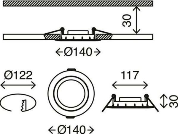 SET 3x corp de iluminat LED pentru baie Briloner 7116-432 FLAT IN LED/9W/230V IP23