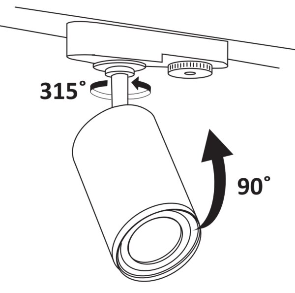 Spot pentru sistem de șină PARIS 6xGU10/10W/230V +2x1 m sistem de șină