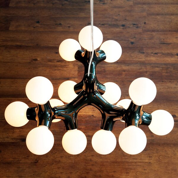 Next NEXT DNA ChandelierXL - Candelabru în negru, reglabil, Negru, Camera de zi / sufragerie, Plastic, Design, Pandantiv cu flacără multiplă