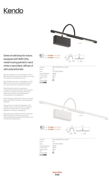 Aplică LED pentru tablouri KENDO Redo 01-3466 LED/11W/230V 51,4 cm CRI 92 alb
