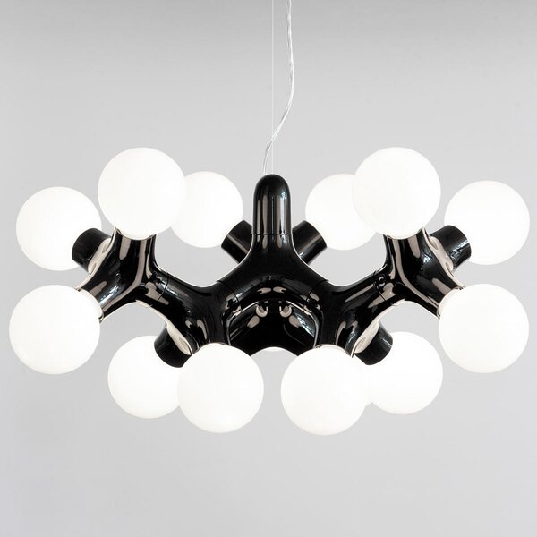 Next NEXT DNA ChandelierXL - Candelabru în negru, reglabil, Negru, Camera de zi / sufragerie, Plastic, Design, Pandantiv cu flacără multiplă
