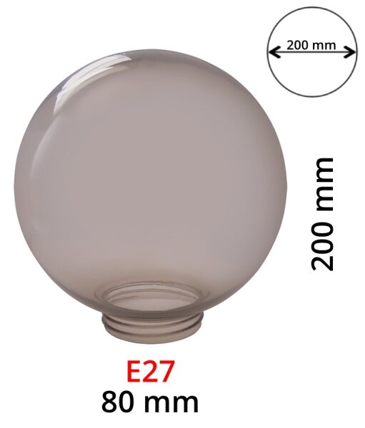 Abajur fumuriu de rezervă pentru aplice E27 d. 20 cm