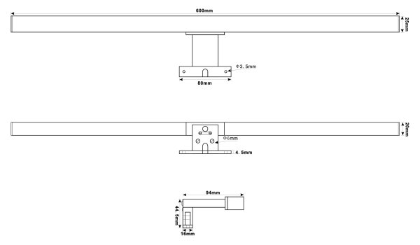 Aplică LED pentru oglindă de baie Top Light OREGON LED/9W/230V 60 cm IP44