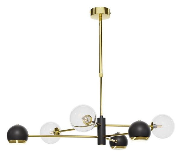 Jupiter 1967 - Lustră pe tijă MOKA, 3xGU10/10W/230V + 3xG9/10W/230V, auriu/negru/transparent