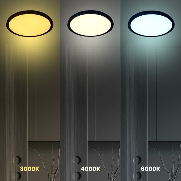 Plafonieră LED MAQ 18W 230V 3000/4000/6500K IP40 negru