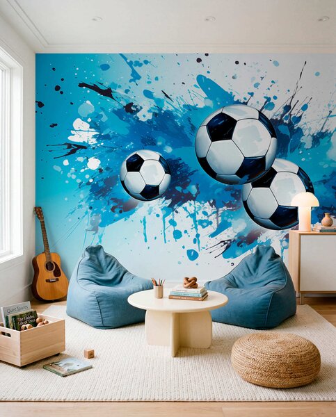 Tapet Mingi de fotbal, Fototapet pentru camera unui adolescent, Fototapet Fotbal, w04373 : Uwalls.ro