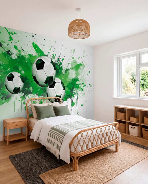Tapet Mingi de fotbal, Fototapet pentru camera unui adolescent, Fototapet Fotbal, w04373v1 : Uwalls.ro