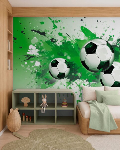 Tapet Mingi de fotbal, Fototapet pentru camera unui adolescent, Fototapet Fotbal, w04373v1 : Uwalls.ro