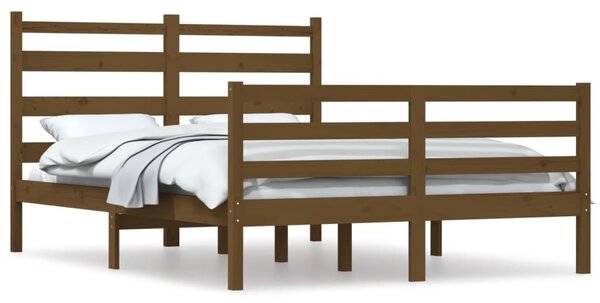 Cadru de pat, 120x200 cm, lemn masiv de pin, maro miere
