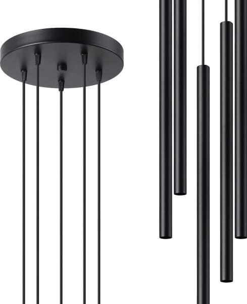 Lustră pe cablu Sollux SL.1176 PASTELO 5xG9/8W/230V negru