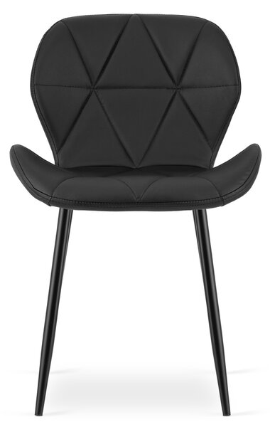 Scaun de masa MANGO din piele ecologica cu picioare negre, negru