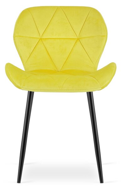 Scaun de masa MANGO VELVET cu picioare negre, galben