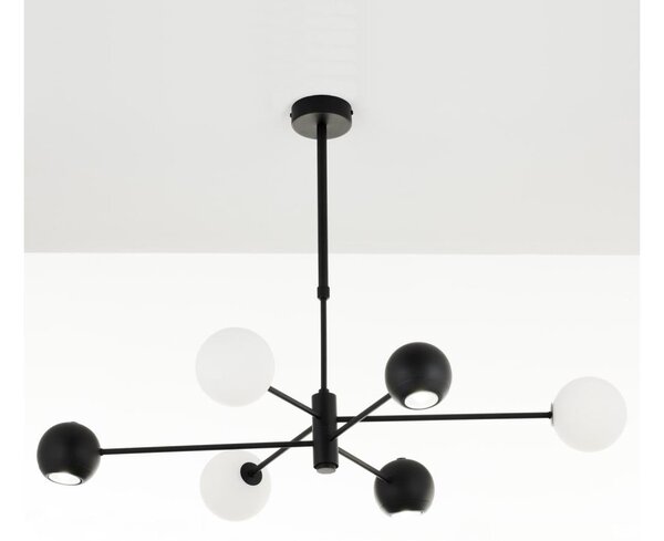 Lustră pe tijă Jupiter 1997 MOKA 3xGU10/10W/230V + 3xG9/10W/230V negru/alb