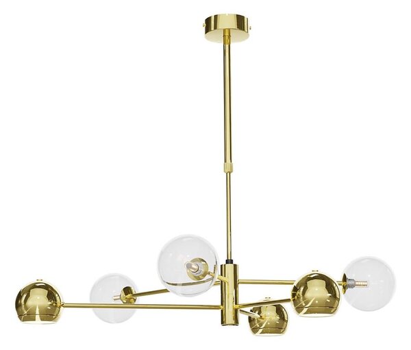 Lustră pe tijă Jupiter 1964 MOKA 3xGU10/10W/230V + 3xG9/10W/230V auriu/transparent