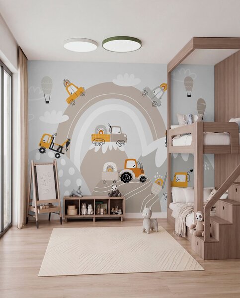 Tapet Mașini pentru copii, tractoare, Fototapet Pentru Copii, w04765 : Uwalls.ro