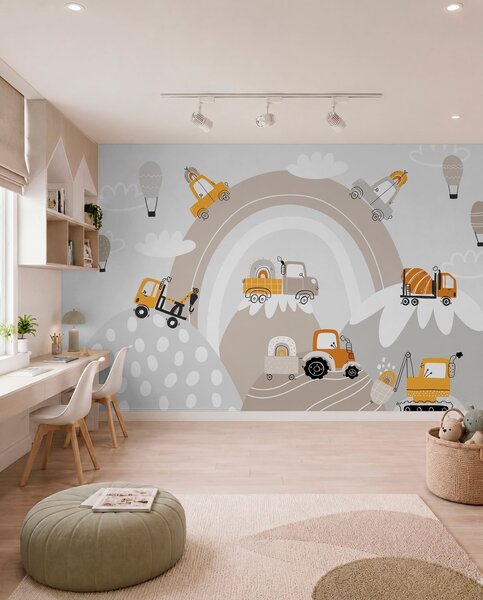 Tapet Mașini pentru copii, tractoare, Fototapet Pentru Copii, w04765 : Uwalls.ro