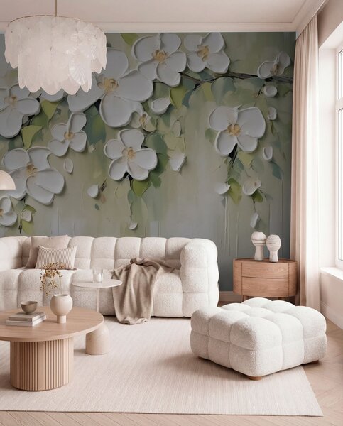 Tapet O ramură cu flori, Fototapet 3D, Fototapet 3D Flori, w04978 : Uwalls.ro