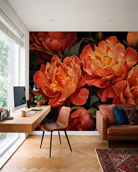 Tapet Seară florală caldă, Fototapet Flori, w05044 : Uwalls.ro
