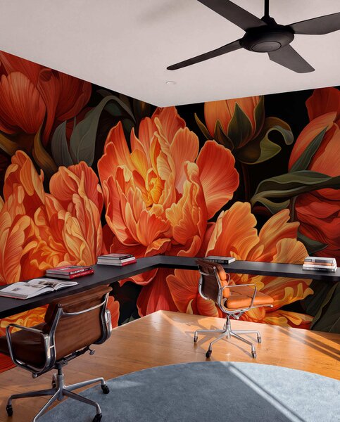 Tapet Seară florală caldă, Fototapet Flori, w05044 : Uwalls.ro