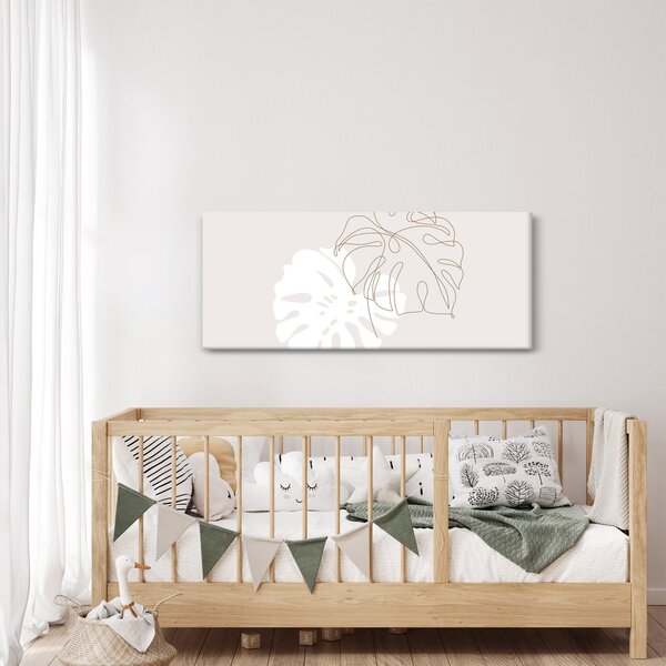 Tablou - Linia de artă monstera N⁰2 (120x50 cm)