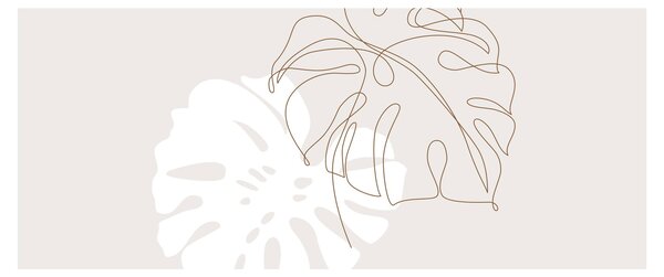 Tablou - Linia de artă monstera N⁰2 (120x50 cm)