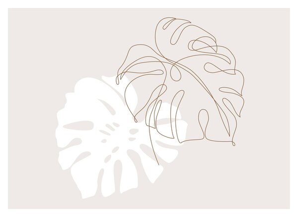 Tablou - Linia de artă monstera N⁰2 (70x50 cm)