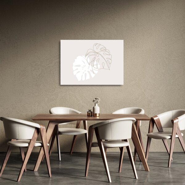 Tablou pe sticlă - Linia de artă monstera N⁰2 (70x50 cm)