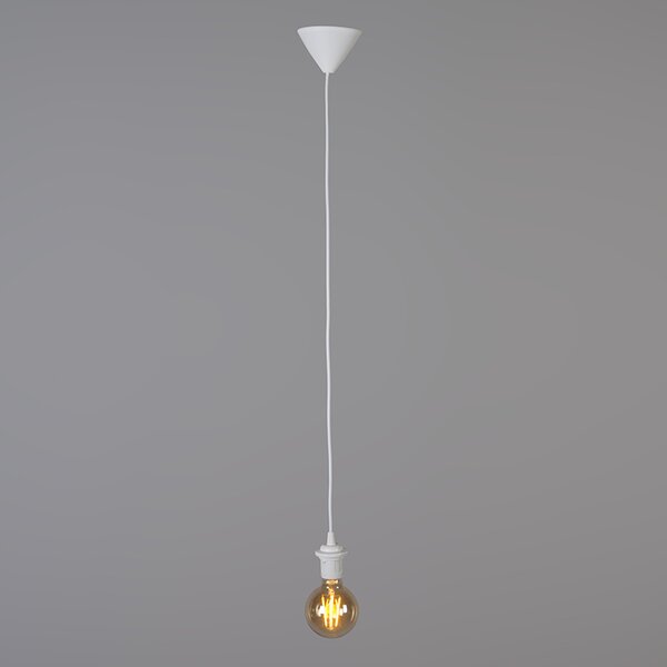 Lampă modernă cu pandantiv alb cu abajur negru 45 cm - Pendant