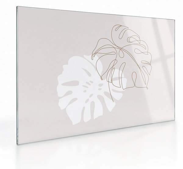 Tablou pe sticlă - Linia de artă monstera N⁰2 (70x50 cm)