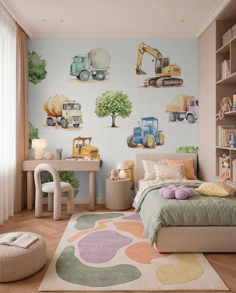 Tapet Mașini, Fototapet Pentru Copii, w05139 : Uwalls.ro