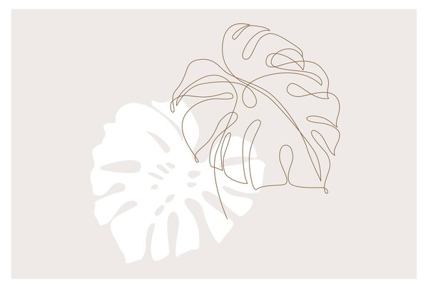 Tablou - Linia de artă monstera N⁰2 (90x60 cm)