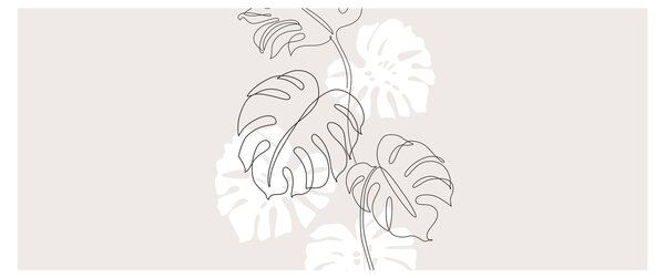 Tablou - Linia de artă monstera N⁰3 (120x50 cm)