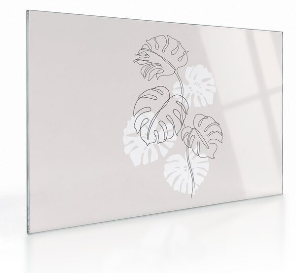 Tablou pe sticlă - Linia de artă monstera N⁰3 (70x50 cm)