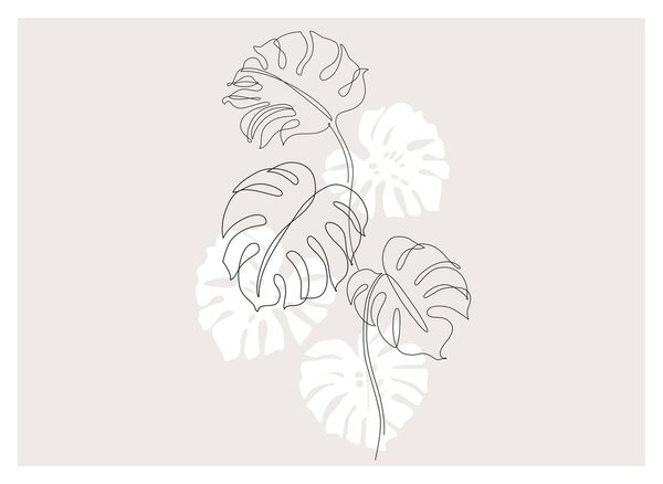 Tablou - Linia de artă monstera N⁰3 (70x50 cm)