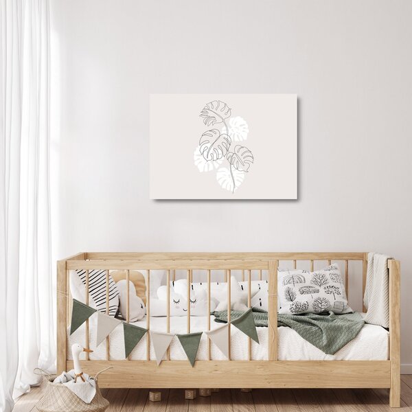 Tablou pe sticlă - Linia de artă monstera N⁰3 (70x50 cm)