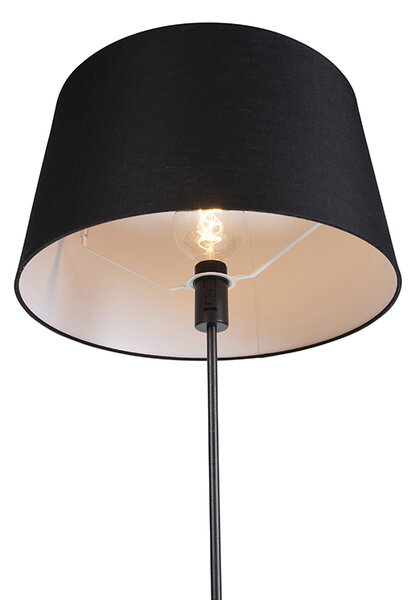 Lampă de podea neagră cu abajur din in neagră 45 cm reglabil - Parte