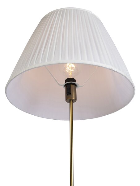 Lampă de podea din bronz cu abajur plisat crem 45 cm reglabil - Parte