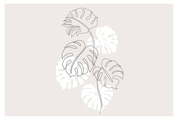 Tablou - Linia de artă monstera N⁰3 (90x60 cm)