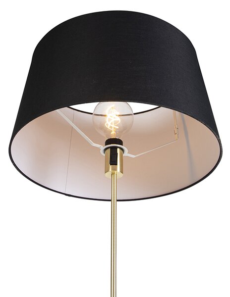 Lampă de podea auriu/alamă cu abajur din in negru 45 cm - Parte