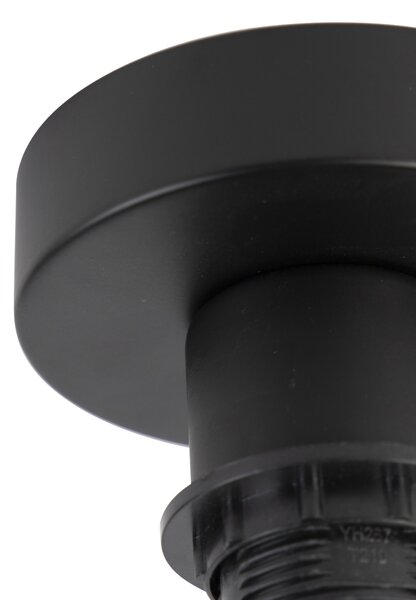 Plafoniera negru mat cu abajur alb 45 cm - Combi