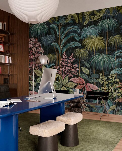Tapet Frunziș tropical dens, cu frunze mari, Fototapet Natură, w05116 : Uwalls.ro