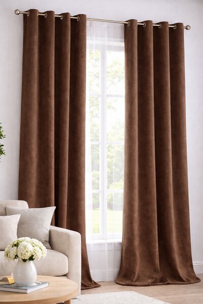 Draperie catifea maro 140 x 260 cm Velunia Home – CONFTEX PUCIOASA