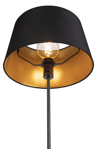 Lampă de podea neagră cu abajur negru 35 cm reglabil - Parte