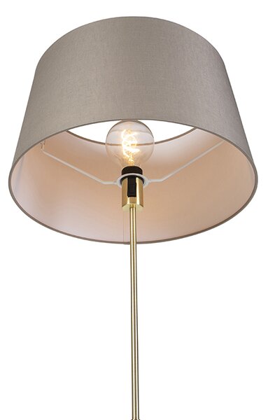 Lampă de podea auriu/alamă cu abajur din in taupe 45 cm - Parte