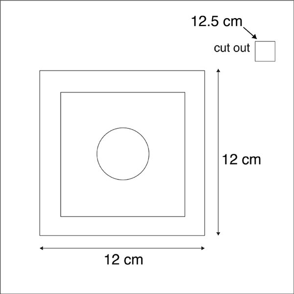 Set de 6 spoturi încastrate albe 12cm pătrate - Gypsy Stucco