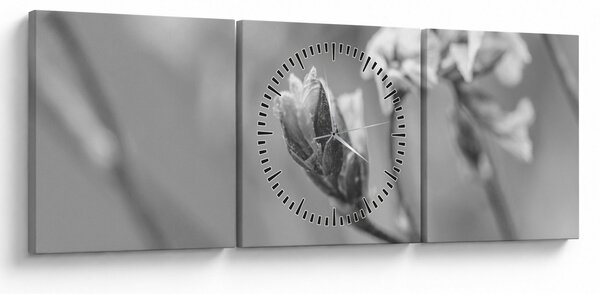 Tablou - Floare înflorită (cu ceas) (90x30 cm)